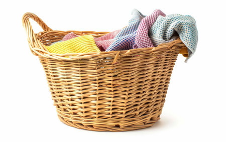 The Art of Tidiness with Baskets On White Background Generative By Ai.の素材