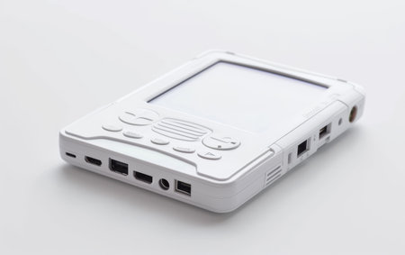 Unleashing Entertainment with a Portable DVD Player On White Background Generative By Ai.の素材