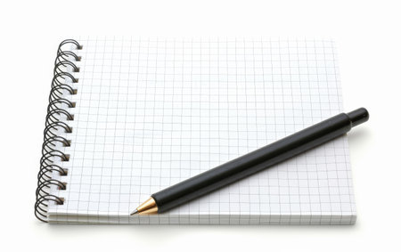 Exploring Ideas in Your Notepad On White Background Generative By Ai.の素材