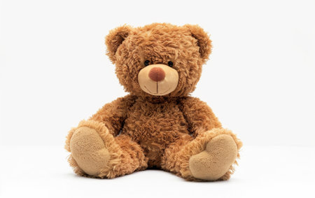 Snuggle Up with a Plush Teddy Bear On White Background Generative By Ai.の素材