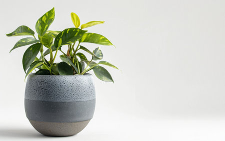 Decorative Plant Pots in Gardening Bliss On White Background Generative By Ai.の素材