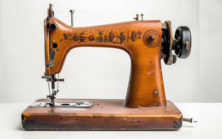 The Artistry of the Sewing Machine On White Background Generative By Ai.の素材
