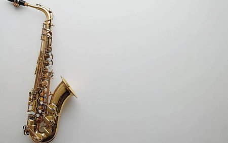 The Magic of the Saxophone On White Background Generative By Ai.の素材