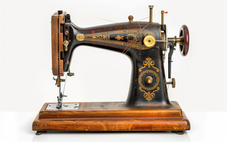 Unveiling the Sewing Machine On White Background Generative By Ai.の素材