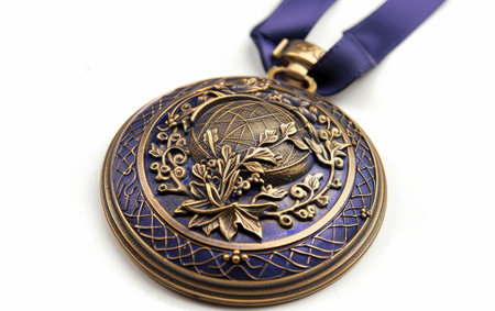 Sitting Handball Tournament Medal Glory On White Background Generative By Ai.の素材