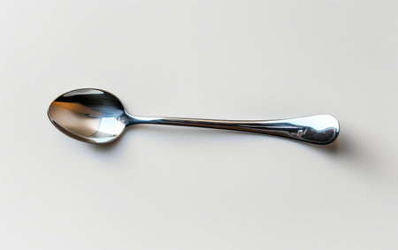 Navigating Culinary Wonders with a Spoon On White Background Generative By Ai.の素材
