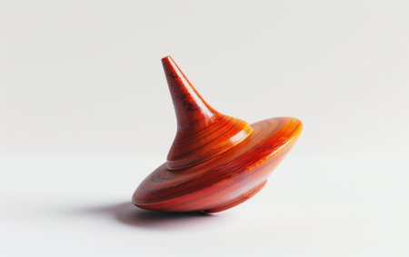 Nostalgic Joy with a Classic Spinning Top On White Background Generative By Ai.の素材