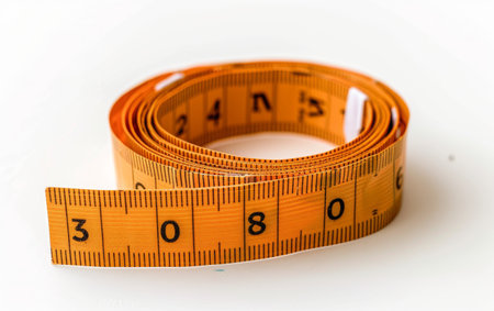 Navigating Measurements with a Tape Measure On White Background Generative By Ai.の素材