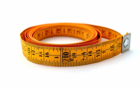 The Versatility of a Retractable Tape Measure On White Background Generative By Ai.の素材