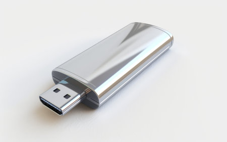 Portable Convenience with a USB Drive On White Background Generative By Ai.の素材