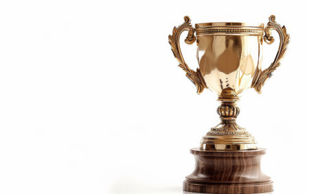 Elevating Success with a Gleaming Trophy On White Background Generative By Ai.の素材