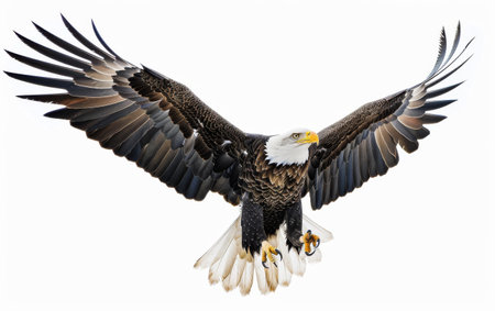 Majestic Bald Eagle On White Background.の素材