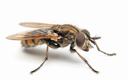 The Aggressive Nature of the Horsefly On White Background Generative By Ai.の素材