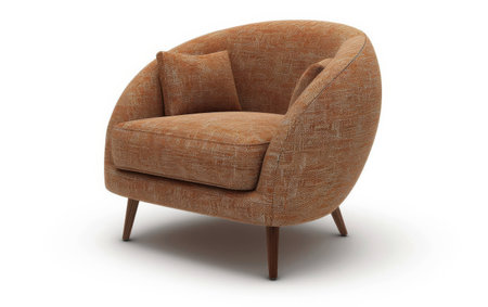 The Flow Accent Chair On White Background.の素材