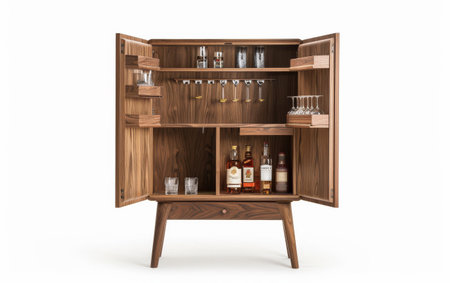 Contemporary Bar Cabinet On White Background.の素材