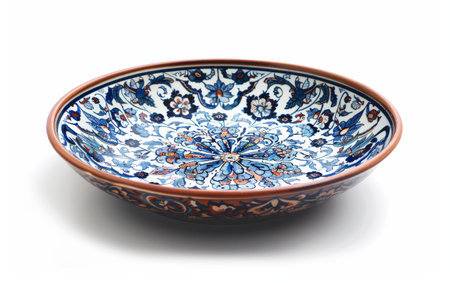 The Artistry of Ceramic Plates On White Background.の素材