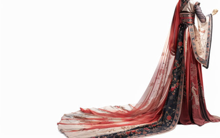 The Timeless Allure of Traditional Qipao On White Background.の素材