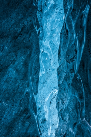 Inside and Ice cave crevasseの写真素材