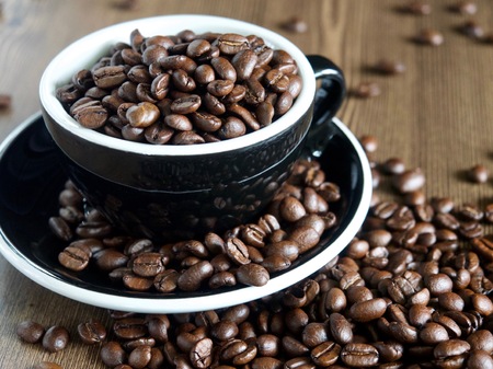 Roasted coffee beansの写真素材