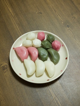 Korean food Songpyeon, Wind tteokの写真素材