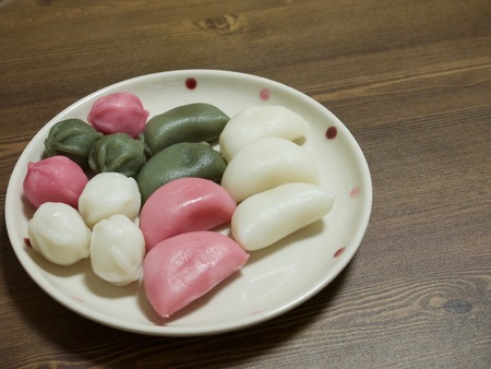 Korean food Songpyeon, Wind tteokの写真素材