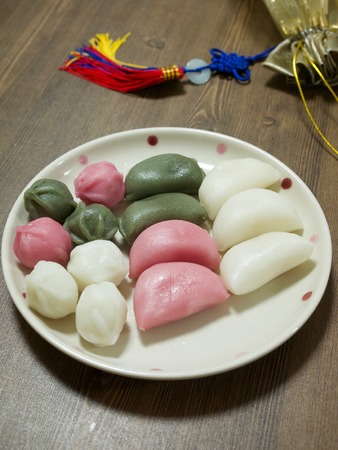 Korean food Songpyeon, Wind tteokの写真素材