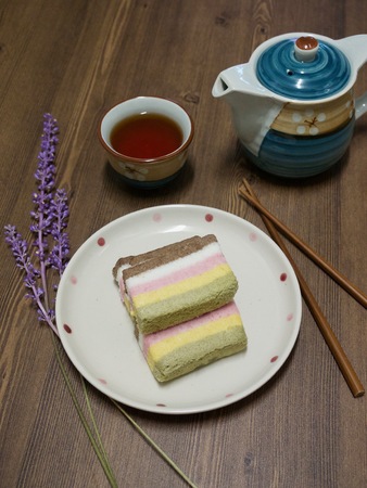 Korean food rainbow rice cakeの写真素材