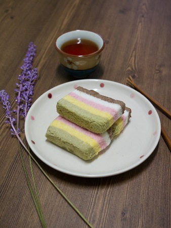 Korean food rainbow rice cakeの写真素材