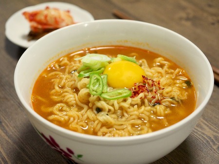 Korean food ramenの写真素材