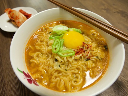 Korean food ramenの写真素材