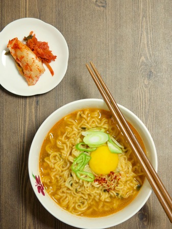 Korean food ramenの写真素材