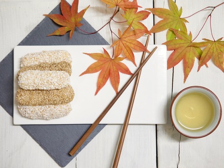 Korean traditional cookie yugwaの写真素材