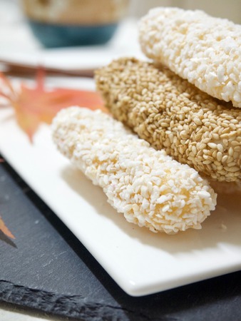 Korean traditional cookie yugwaの写真素材
