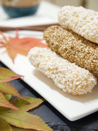 Korean traditional cookie yugwaの写真素材