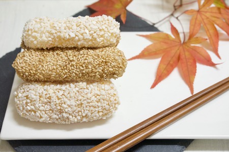 Korean traditional cookie yugwaの写真素材