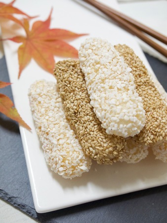 Korean traditional cookie yugwaの写真素材
