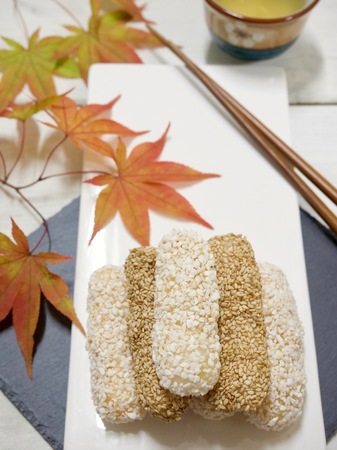 Korean traditional cookie yugwaの写真素材