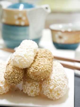 Korean traditional cookie yugwaの写真素材