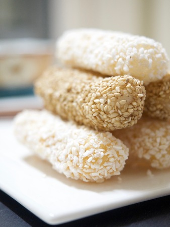 Korean traditional cookie yugwaの写真素材