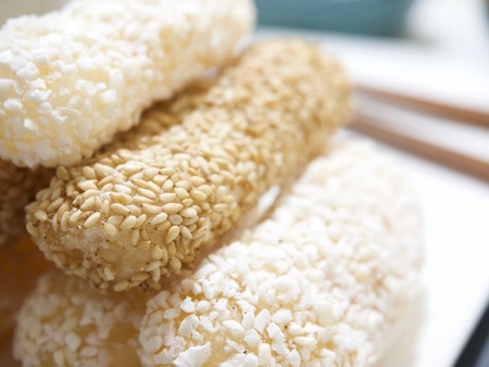 Korean traditional cookie yugwaの写真素材