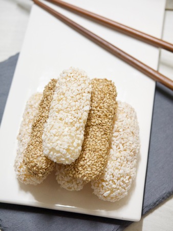 Korean traditional cookie yugwaの写真素材