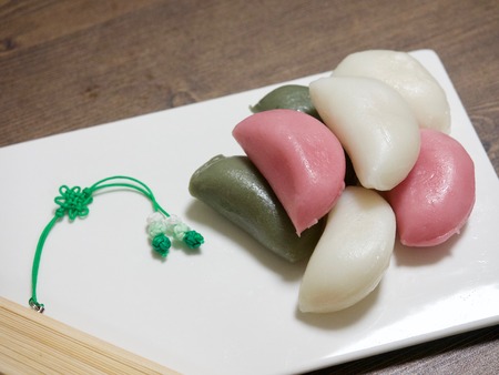 Korean food Songpyeon, Wind tteokの写真素材