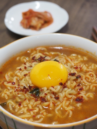 Korean food ramenの写真素材