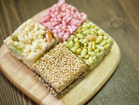 Korean traditional snacks Sweet Rice Puffs, Gangjeongの写真素材
