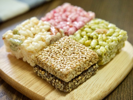 Korean traditional snacks Sweet Rice Puffs, Gangjeongの写真素材
