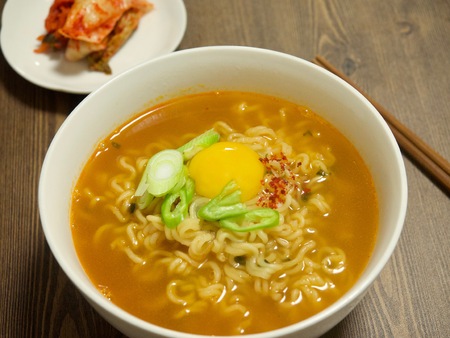 Korean food ramenの写真素材