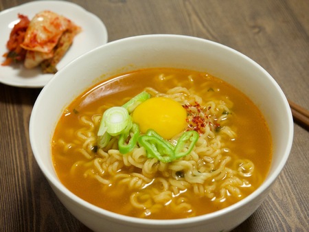 Korean food ramenの写真素材