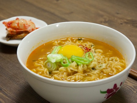 Korean food ramenの写真素材