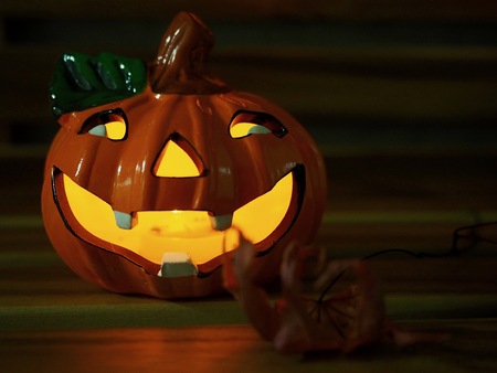 Halloween Day, Pumpkin doll, lightの写真素材