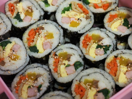 Korean food Vegetable kimbapの写真素材
